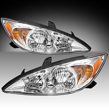For 2002 2003 2004 Toyota Camry Chrome Amber Left+Right pair Headlights Assembly picture