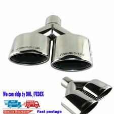 Pair AMG Double Wall Oval Dual Exhaust Muffler Tips for Benz W204 W211 C-Class picture