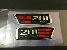 S281 EMBLEMS PAIR OF SALEEN 281 EMBLEM NEW NEVER INSTALLED CHROME BLACK / RED picture