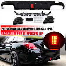 B STYLE BUMPER DIFFUSER + BLACK EXHAUST TIPS FOR 15~21 BENZ W205 C63 C43 SEDAN picture