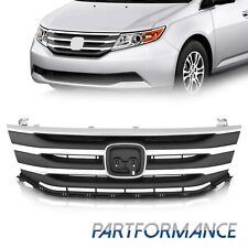 Fits New Honda Odyssey 2011 2012 2013 Front Black Grill Grille Chrome Molding picture