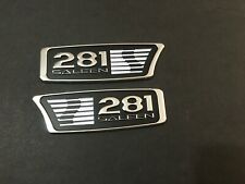 S281 EMBLEMS OF SALEEN 281 EMBLEM NEW NEVER INSTALLED CHROME BLACK / White 1PAIR picture