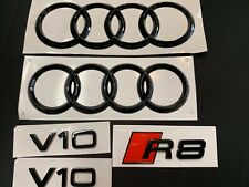 Audi R8 Gloss Black Emblem Kit 07-15  AND 17 AND UP picture