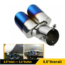 Dual Exhaust Pipe Auto Car SUV Rear Tail Muffler Tip Throat Tailpipe Accessories picture