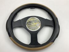 Pilot SW-68T Racing Style Steering Wheel Cover - TAN / Black 14.5