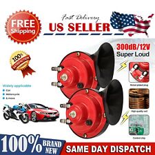 2x 12V 300DB Super Loud Train Horn Waterproof Motorcycle Car Truck SUV Boat Red picture