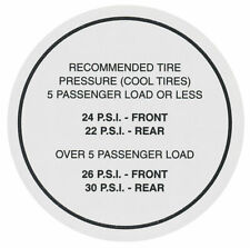Tire Pressure Decal For 1965 GTO Lemans Grand Prix Bonneville Catalina Tempest picture
