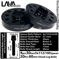 4PC 30MM THICK 5X112 & 5x100 57.1MM C.B WHEEL SPACER +14x1.5 BOLT FIT VOLKSWAGEN picture