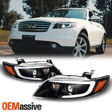 [SWITCHBACK Turn Signal]Fit 2003-08 FX35 FX45 Black DRL LED Projector Headlights picture