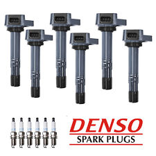 6 Ignition Coil & Denso Platinum Spark Plug For Honda Acura Saturn 3.2L 3.5L picture