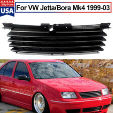 Front Black Badge Less Grill W/ Hood Notch Filler For 99-05 Vw Jetta Bora Mk4 picture