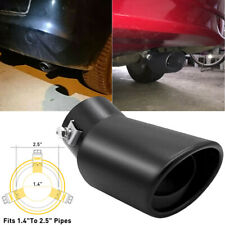 Bend Exhaust Muffler Tail Pipe Tip Tail Throat Black Stainless Steel Universal picture