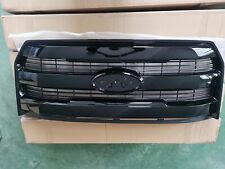 For 2015-2017 Ford F150 F-150 Front Upper Grille Grill W/O Camera Glossy Black picture