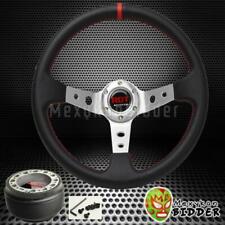 350mm Silver Deep Racing Steering Wheel + Hub Adapter For Nissan Pulsar Maxima picture