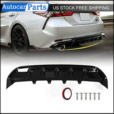 Rear Bumper Diffuser For 2018-2023 Toyota Camry SE XSE GT Shark Fin Glossy Black picture