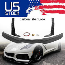 For 2014~19 Corvette C7 Z06 Stage 3 Front Lip Splitter Side Winglets Carbon Look picture