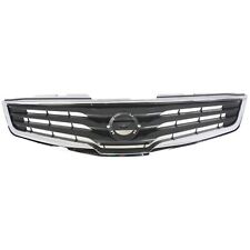 Grille For 2010-2012 Nissan Sentra Chrome Shell w/ Gray Insert Plastic picture