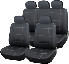 Car Seat Covers Grey Leather Look Full Set 9pc Front Rear For Renault Clio picture