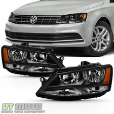 Black 2011-2018 Volkswagen VW Jetta Headlights Headlamps Replacement Left+Right picture