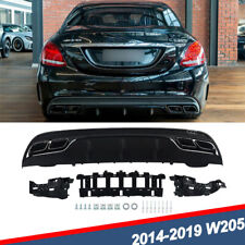C63 AMG Style Rear Diffuser Quad Exhaust Tips For Mercedes W205 C300 2015-2018 picture