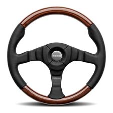 MOMO Steering Wheel Leather Wood DARK FIGHTER WOOD 350MM 100% Genuine MOMO picture