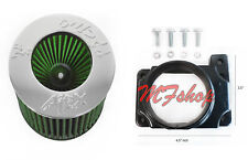 AirX Racing Green Air Intake Filter + MAF Sensor Adapter For 97-01 Mirage 1.8 L4 picture