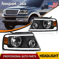 For 2004-2008 Ford F-150 F150 06-08 Lincoln Mark LT LED Bar DRL Black Headlights picture