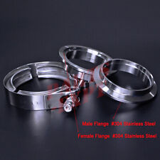 Exhaust Downpipe 2.25inch V-band Clamp Stainless Steel Flange Kit Male-Female  picture