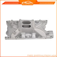 Dual Plane Intake Manifold Satin Aluminum For SBF Small Block Ford V8 5.8L 351W picture