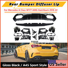 Rear Diffuser Lip W/Exhaust Tips For Mercedes 2018-2022 W177 A200 A45 AMG Look picture