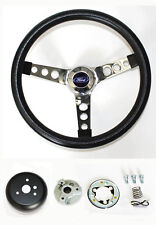 Bronco F100 F150 F250 F350 Black and Chrome Steering Wheel 14 1/2