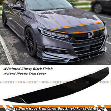 FOR 2018-22 HONDA ACCORD GLOSSY BLACK FRONT BUMPER UPPER HOOD TRIM COVER GARNISH picture