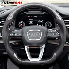 Real Carbon Fiber Perforated Leather Steering Wheel For 2017+ Audi Q7 RSQ8 SQ7 picture