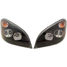 Headlight For 2008-2017 Freightliner Cascadia Left and Right Set of 2 Black picture