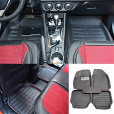 Auto Floor Mats for Leather Liners Black Heavy Duty All Weather for Car 5pcs Set picture