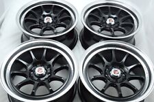 15 black Wheels Tiburon Yaris Fit Miata Rio Aveo Civic Accord 4x100 4x114.3 Rims picture