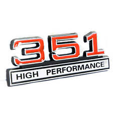 351 Windsor Cleveland 5.8 Liter High Performance Emblem Logo in Red & Chrome picture