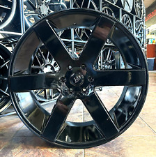 26'' K9 6198 Wheels Gloss Black with Tires Silverado Tahoe Titan Yukon Escalade picture