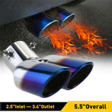Car Auto Rear Dual Exhaust Pipe Tail Muffler Tip Throat Tailpipe Car Accessory A picture