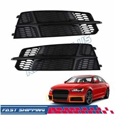 Front Fog Light Cover Honeycomb Grille Black For AUDI S6 A6 S-Line 2016-2018 picture