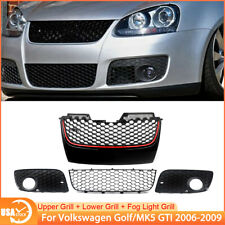 Front Upper Lower Mesh Grill Fog Light Grille For VW Jetta Golf MK5 GTI 2006-09 picture