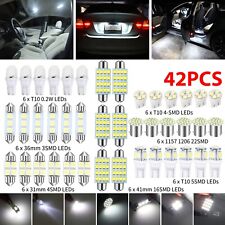 42PCS Car Interior Combo LED Map Dome Door Trunk License Plate Light Bulbs White picture