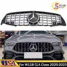 Chrome GT R Grille W/Emblem GrilL For Mercedes Benz CLA200 W118 CLA250 2020-2023 picture