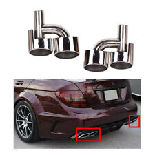 FOR C63 TIPS C-CLASS W204 08-2014 CHROME MUFFLER DUAL EXHAUST PIPE HIGH QUALITY picture