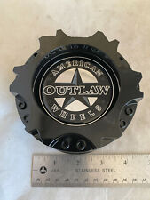 1- American Outlaw Gloss Black Wheel Rim Hub Cover 2 Piece Center Cap BC-894 A B picture