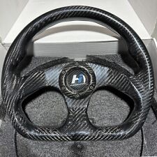 Hiwowsport 320mm Carbon Fiber Steering Wheel Jet Style 6 Holes Flat Bottom Black picture