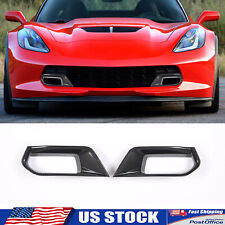 ABS Carbon Fiber Front Grille Side Air intake overlay Fits Corvette C7 Z06 14-19 picture