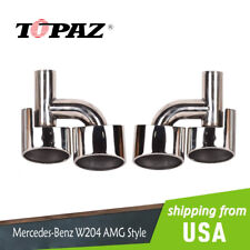 Exhaust Muffler Pipe Tip Pair For Mercedes Benz W204 C-Class C63 C300 C350 AMG picture