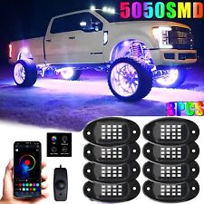 8Pods RGB LED Rock Lights Offroad Music Wireless Bluetooth Underglow Neon Lights picture
