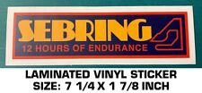 SEBRING 12 HOURS OF ENDURANCE - CIRCUIT - VINYL STICKER DECAL-SCCA-VINTAGE STYLE picture